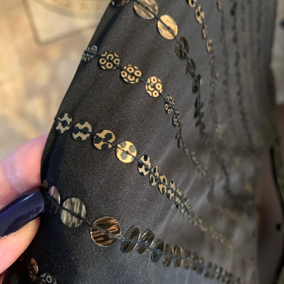 Saks 5th Ave BLACK LABEL Leopard Sequin Dolman Sleeve Blouse Size S NWT - Picture 5 of 12